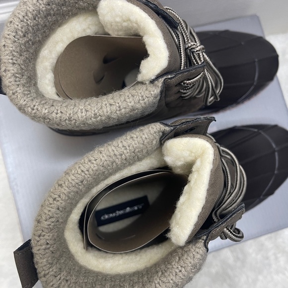 Cloudwalkers Lexi Sweater Trim Women’s Weather Boot Black & Tan 10W by Avenue - Picture 9 of 15